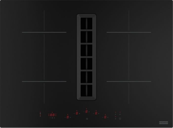 Варильна поверхня Franke індукційна, з фільтром, 70см, вбудована витяжка, Booster, Bridge, 1050м.куб/год, A+, автовідключення, чорний