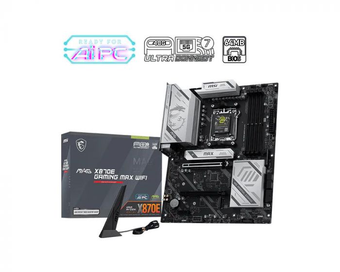 Материнcька плата MSI MAG X870E GAMING MAX WIFI sAM5 X870E 4xDDR5 M.2 HDMI Wi-Fi BT ATX