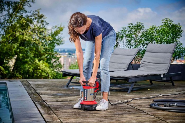 Насос дренажний Einhell Flutset GE-DP 7535 N LL ECO 750Вт, 18500л/год, вис. 9м, глиб. 7м, нержавіюча сталь, 5.7кг
