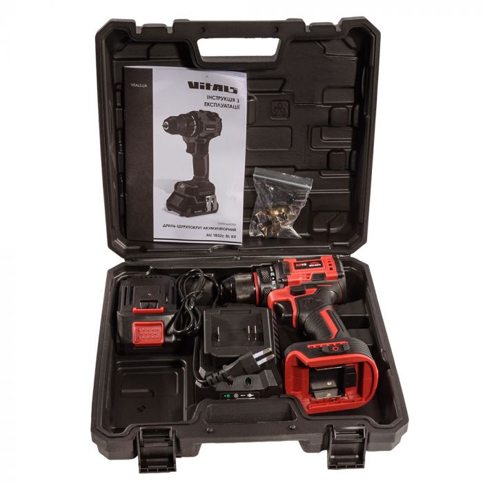 Шурупокрут-дриль акумуляторний Vitals Master AU 1832c BL Kit 18В акб 1х2А·год 32Нм 400·1400об/хв кейс 2.2кг