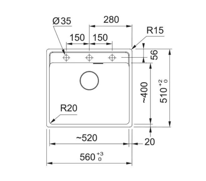 Комплект - мийка MRG 610-52 TL фраграніт, білий, 114.0668.820 і подрібнювач харч. відходів SLIM 50, 134.0715.098, вкл. Сифон