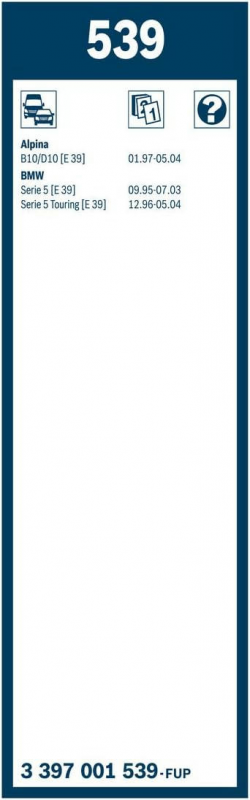 Склоочисник BOSCH Twin каркасний комплект 650/550мм (3 397 001 539)