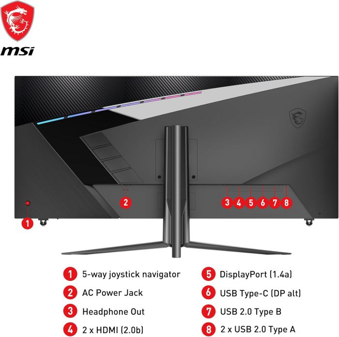 Монітор MSI 40" MAG401QR 2xHDMI, DP, USB-C, 2xUSB, Audio, IPS, 3440x1440, 21:9, 155Hz, 1ms, sRGB 118%, AdaptiveSync, HDR400