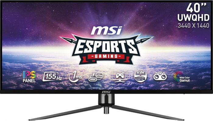 Монітор MSI 40" MAG401QR 2xHDMI, DP, USB-C, 2xUSB, Audio, IPS, 3440x1440, 21:9, 155Hz, 1ms, sRGB 118%, AdaptiveSync, HDR400