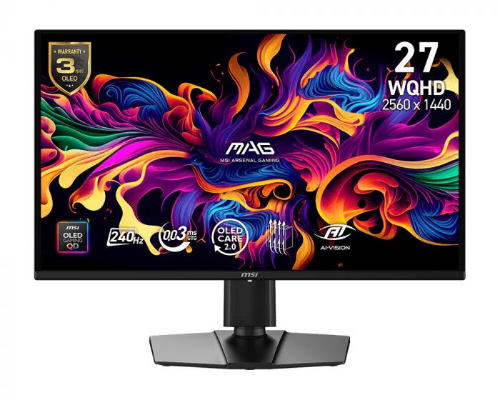Монітор MSI 26.5" MAG 274QP QD-OLED X24 2xHDMI, DP, Audio, QD-OLED, 2560x1440, 240Hz, 0.03ms, DCI-P3 99%, G-SYNC, FreeSync, Pivot, HDR400