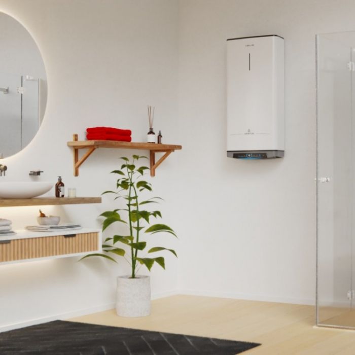 Водонагрівач електричний Ariston VELIS DUNE WIFI 80 EU плаский, слім, 80л, 2*1,5 кВт, емал. нагр. ел, ун. монтаж, ел. кер-ня, B, Італія, білий