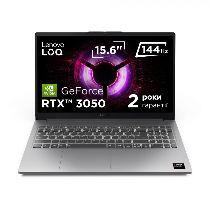 Ноутбук Lenovo LOQ-15ARP10E 15.6" FHD IPS AG, AMD R5-150, 16GB, F512GB, NVD3050-6, DOS, сірий