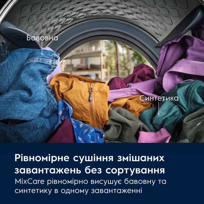 Сушильна машина Electrolux тепловий насос, 9кг, А+++, 64см, дисплей, білий