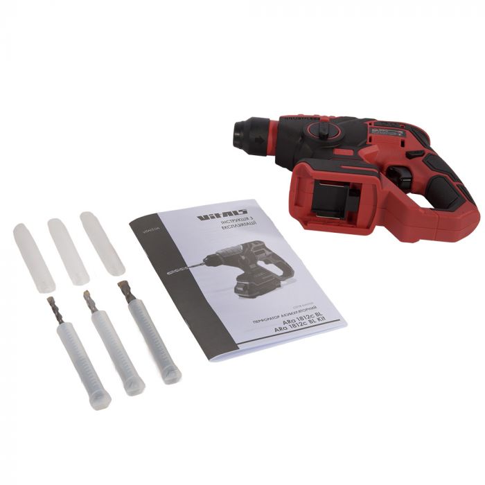 Перфоратор акумуляторний Vitals Master ARa 1812c BL 18В 1.7Дж 0-3000уд/хв 0-750об/хв IP21 1.25кг без АБК та ЗП
