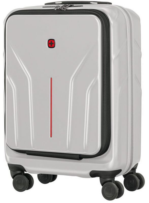 Валіза Wenger Amplix Hardside Carry-On, мала, з відсіком для н/б 16", полікарбонат, TSA, 4 колеса, розширення, USB, сріблястий