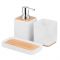 Набір для ванної кімнати Ardesto Minimalism 420мл, 3 предмети, поліпропілен, бамбук, білий