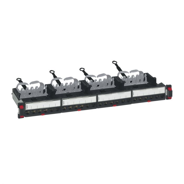 Рама Legrand 19", 1U, для складальної патч-панелі 24 порти, UTP/FTP, набірна, пластиковий організатор, чорна
