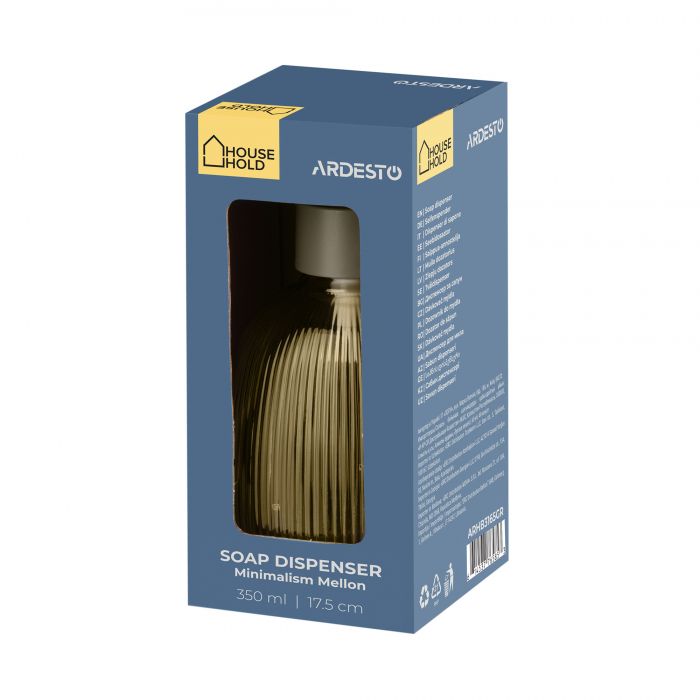 Диспенсер для мила ARDESTO Minimalism Mellon, 350мл, скло, пластик, зелений