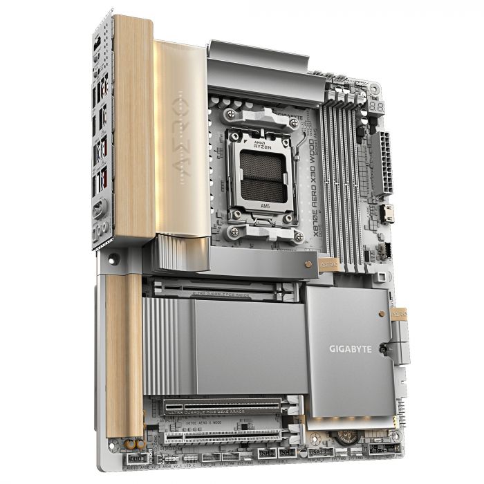 Материнська плата GIGABYTE X870E AERO X3D WOOD sAM5 X870 M.2 4xDDR5 Wi-Fi BT HDMI ATX