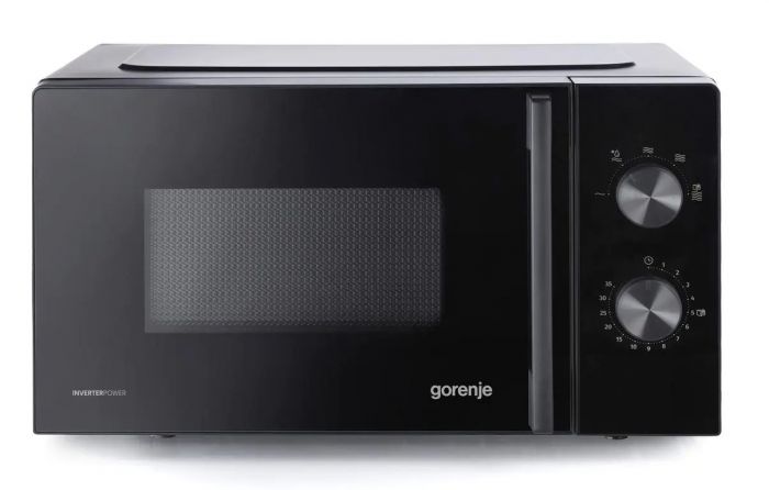 Мікрохвильова піч Gorenje, 20л, мех. керув., 700Вт, гриль, інвертор, чорний