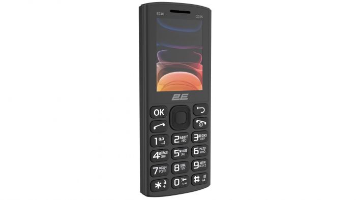 Мобільний телефон 2E E240 2025 2.4" 2SIM, 1400мА•год, чорний