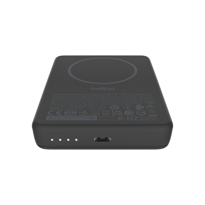 Акумулятор портативний літій-іонний Power Bank Belkin 10000мА·год, 20Вт/Qi2 7.5Вт, Slim Magnetic Ring, чорний