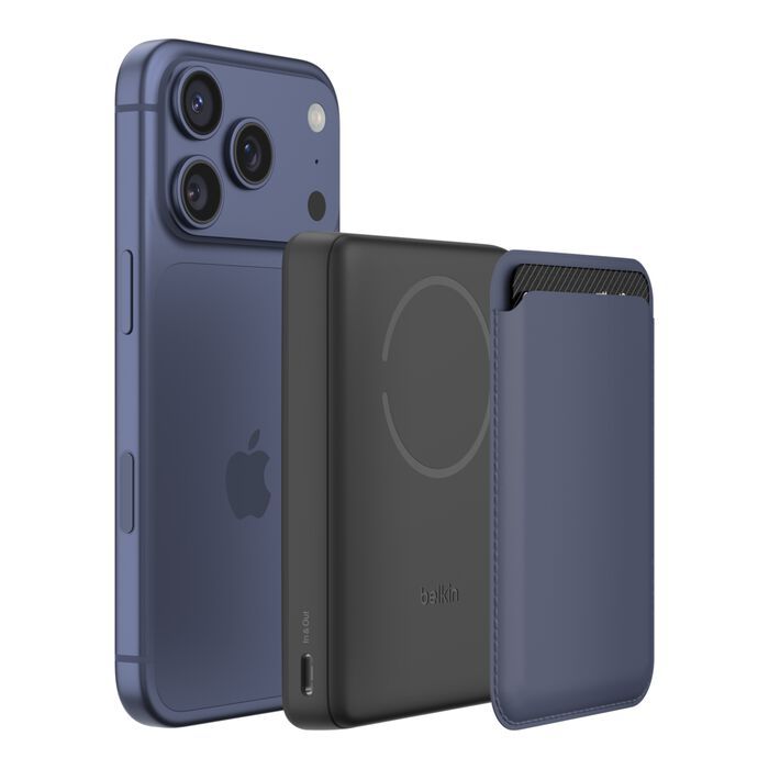 Акумулятор портативний літій-іонний Power Bank Belkin 10000мА·год, 20Вт/Qi2 7.5Вт, Slim Magnetic Ring, чорний