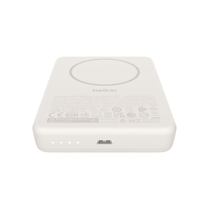 Акумулятор портативний літій-іонний Power Bank Belkin 10000мА·год, 20Вт/Qi2 7.5Вт, Slim Magnetic Ring, пісочний