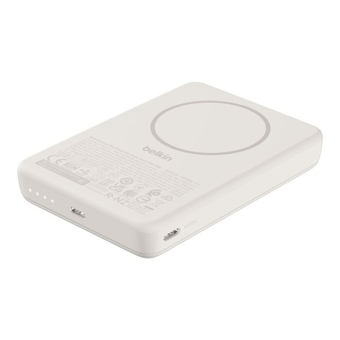 Акумулятор портативний літій-іонний Power Bank Belkin 10000мА·год, 20Вт/Qi2 7.5Вт, Slim Magnetic Ring, пісочний