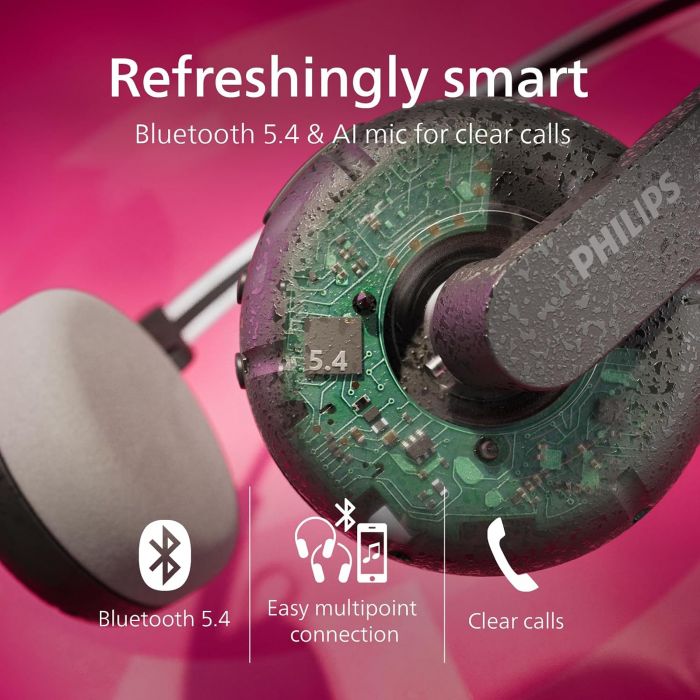 Навушники On-ear Philips TAH2000 BT 5.4, Wireless, Mic, Чорний