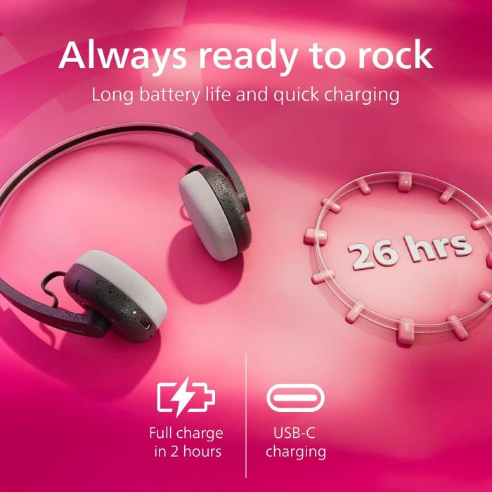 Навушники On-ear Philips TAH2000 BT 5.4, Wireless, Mic, Чорний