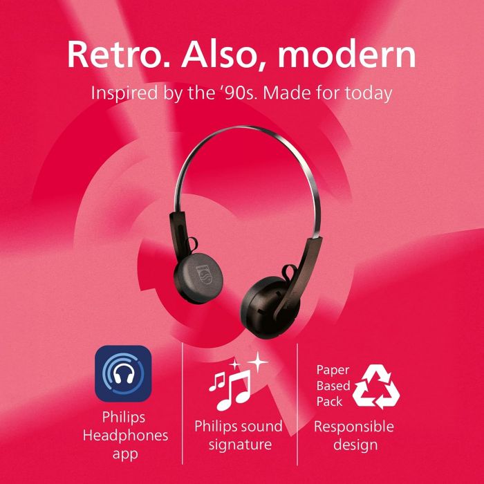 Навушники On-ear Philips TAH2000 BT 5.4, Wireless, Mic, Чорний