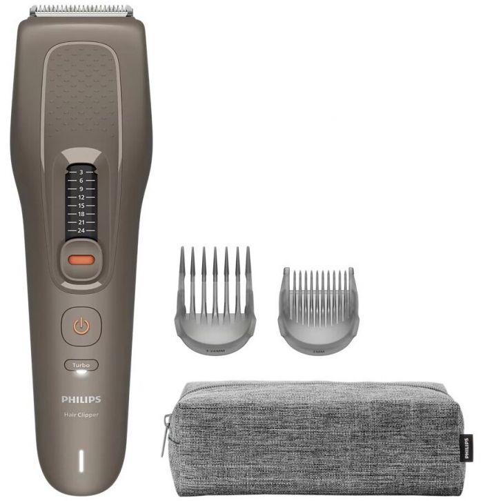Машинка для стриження  Philips Series 5000, акум., роторний мотор, насадок-2, кейс, сталь, коричневий