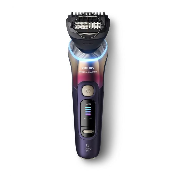 Бритва електр. Philips Series i9000 Prestige Ultra,  бритв.головок-3, Li-Ion, сух.+волог., індикатор заряду, твердий чохол, картридж для чищення, фіолетовий