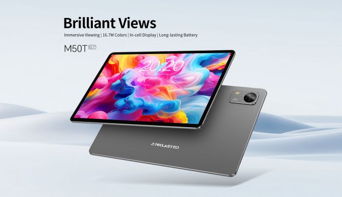 Планшет Teclast M50T 10.1" 4ГБ, 128ГБ, 7000мА•ч, Android, сірий