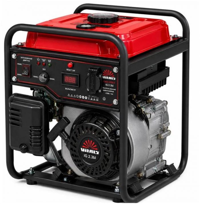 Генератор бензиновий інверторний Vitals IG 2.3bl 230В, 2.3/2.6кВт, ручний стартер, 22кг