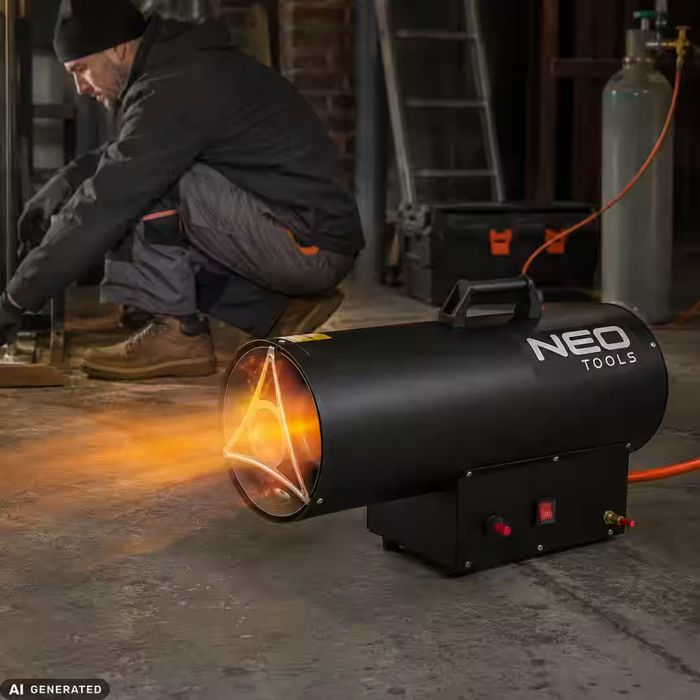Теплова гармата газова Neo Tools, 50кВт, 300м2, 650м3/год, чорний, 7.5кг