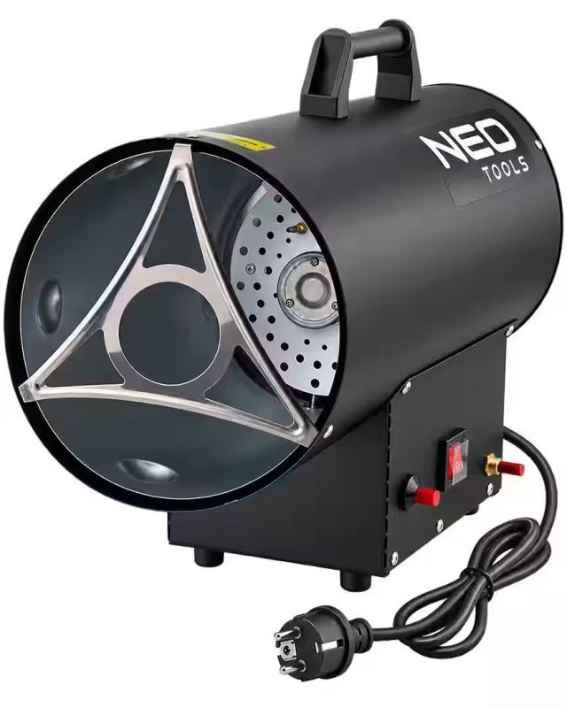 Теплова гармата газова Neo Tools, 50кВт, 300м2, 650м3/год, чорний, 7.5кг