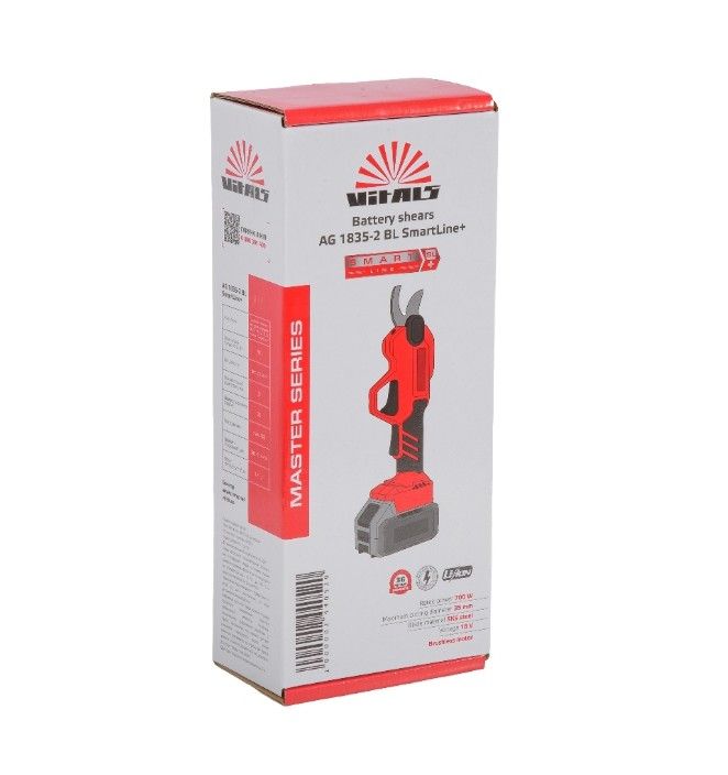 Секатор акумуляторний Vitals Master AG 1835-2 BL SmartLine+ 18В d різа 35мм 1кг без АКБ та ЗП
