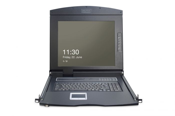 Консоль DIGITUS Modular 17" TFT, 8 port KVM, US keyboard, RAL 9005