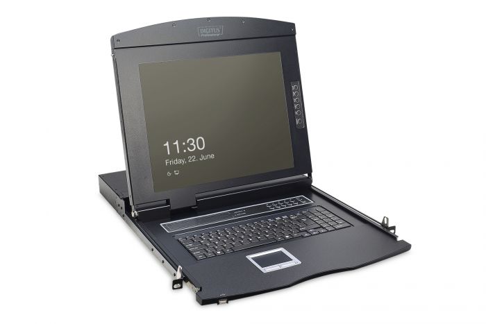 Консоль DIGITUS Modular 17" TFT, 8 port KVM, US keyboard, RAL 9005