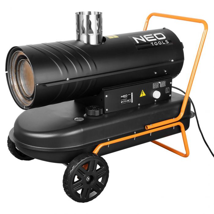 Теплова гармата дизельна Neo Tools, прямого нагріву, 30кВт, 280м2, 850м3/год, димохід 120мм, IPX2, чорний, 30кг