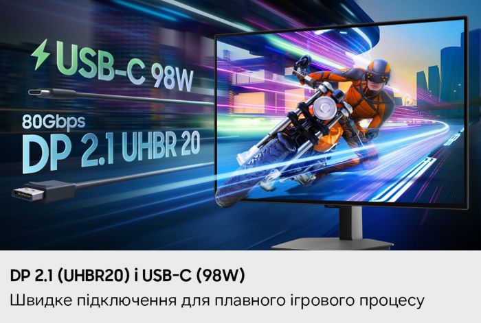 Монітор Samsung 32" Odyssey Gaming G80SH 2xHDMI, DP, USB, USB-C, OLED, 3840x2160, 240Hz, 0.03ms