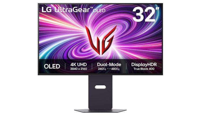 Монітор LG 31.5" 32GS95UV-B 2xHDMI, DP, USB, MM, OLED, 3840x2160, 240/480Hz, 0.03ms, DCI-P3 98.5%, G-SYNC, FreeSync, Pivot, HDR400