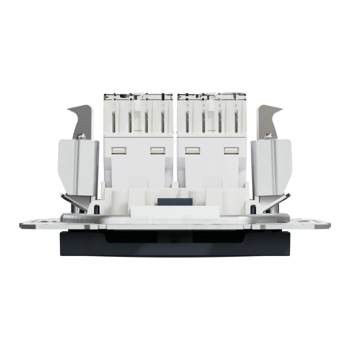 Розетка подвійна комп'ютерна RJ45 Schneider Electric, Asfora (антрацит, без рамки)