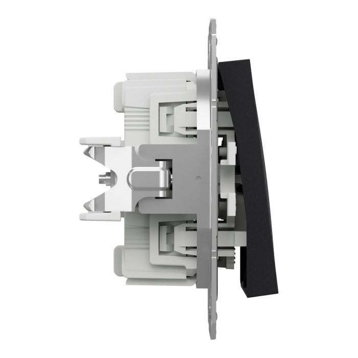 Перемикач 2-клавішний Schneider Electric, Asfora (антрацит, без рамки, самозажимний)