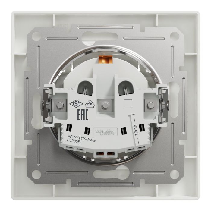 Розетка з з/к та кришкою Schneider Electric, Asfora (білий)