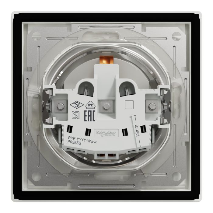 Розетка з кришкою з з/к та зі шторками Schneider Electric, Asfora (білий)
