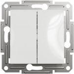 Перемикач 2-клавішний Schneider Electric, Asfora (білий, без рамки)