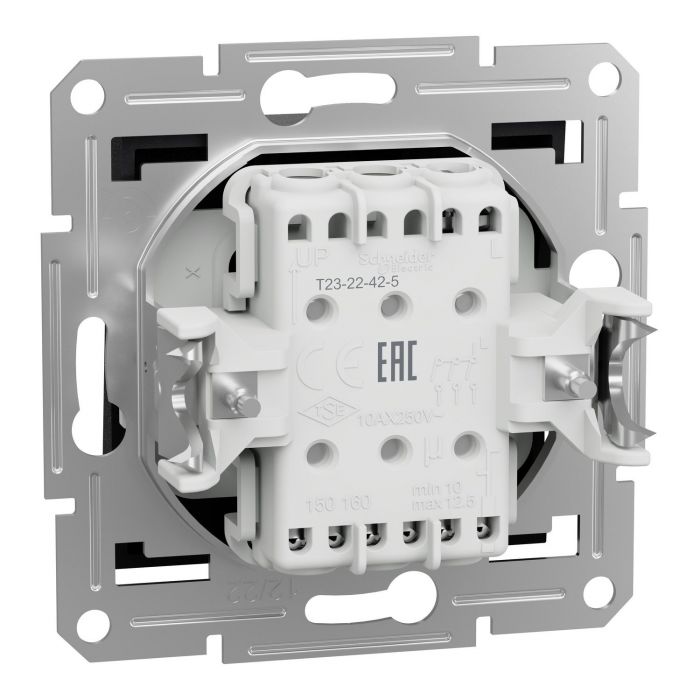 Вимикач 3-х клавішний Schneider Electric, Asfora (антрацит, без рамки)