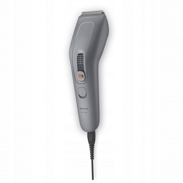 Машинка для стриження  Philips Series 3000, від мережі, роторний мотор, насадок-3, сухе чищення, сталь, сіра