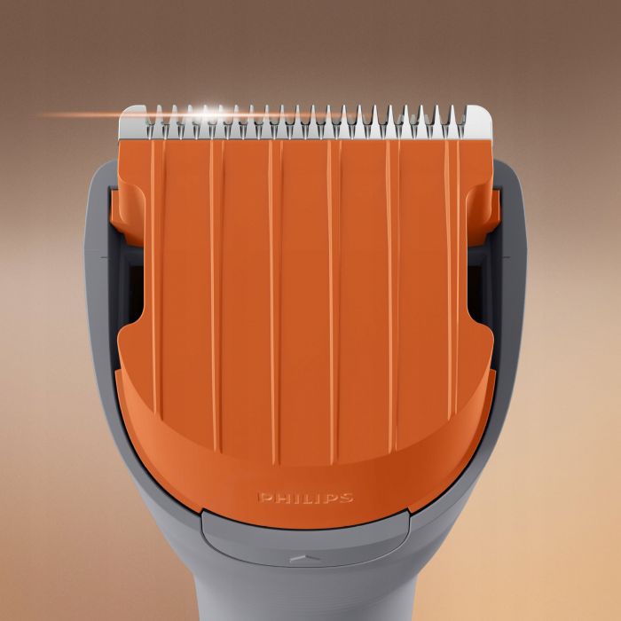 Машинка для стриження  Philips Series 3000, від мережі, роторний мотор, насадок-3, сухе чищення, сталь, сіра