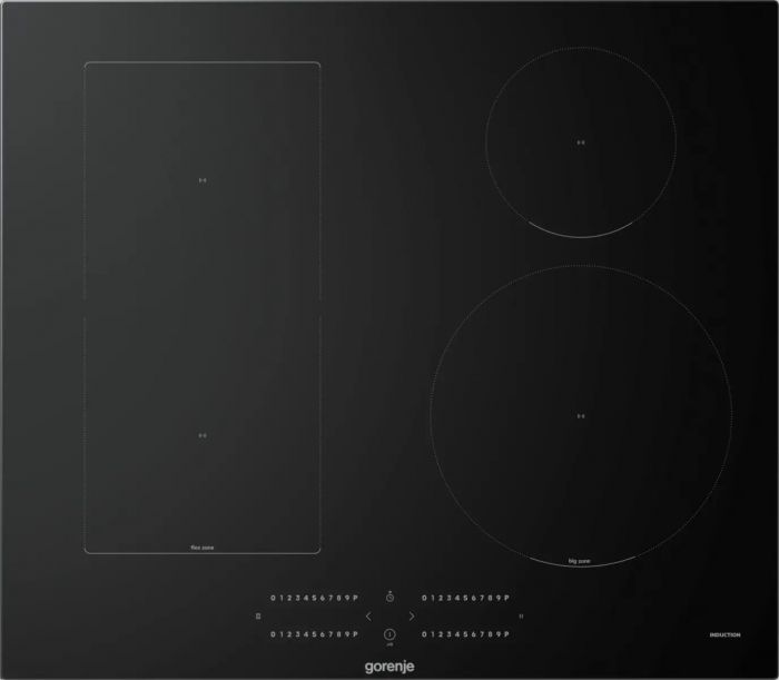Варильна поверхня Gorenje індукційна, 60см, PowerBoost, TouchControl, BigZone, збільшена площа пригот, поєднання конфорок, чорний