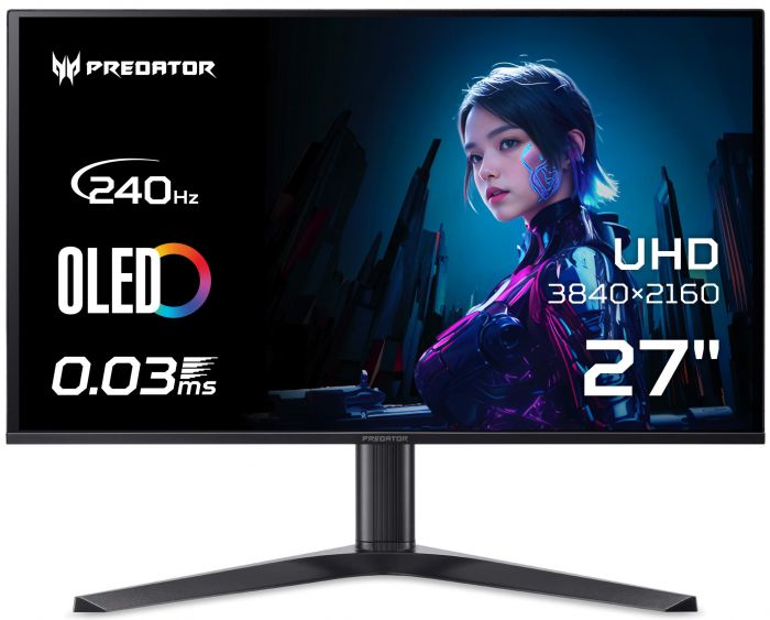 Монітор Acer 27" X27 X1bmiippruzx 2xHDMI, DP, MM OLED, 3440x2160, 240Hz, 1ms