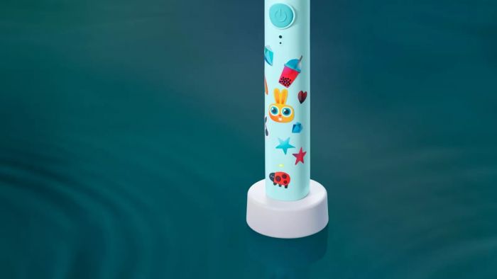 Щітка зубна електр. Philips, Sonicare For Kids, насадок-2, Bluetooth, наліпки, блакитний